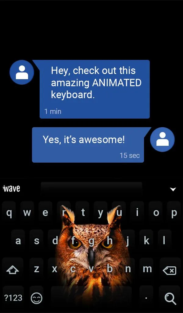 Owl Animated Keyboard + Live W | Indus Appstore | Screenshot