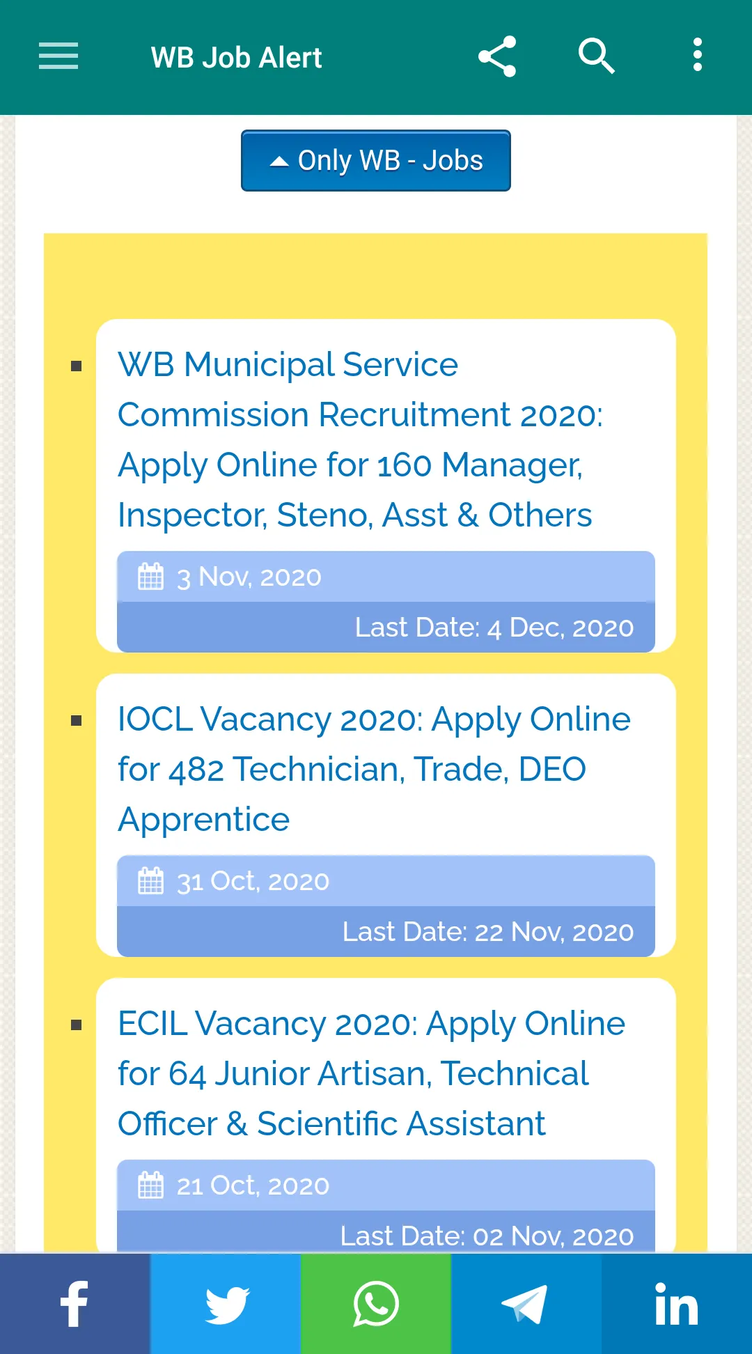 West Bengal Job Alert- WB Jobs | Indus Appstore | Screenshot