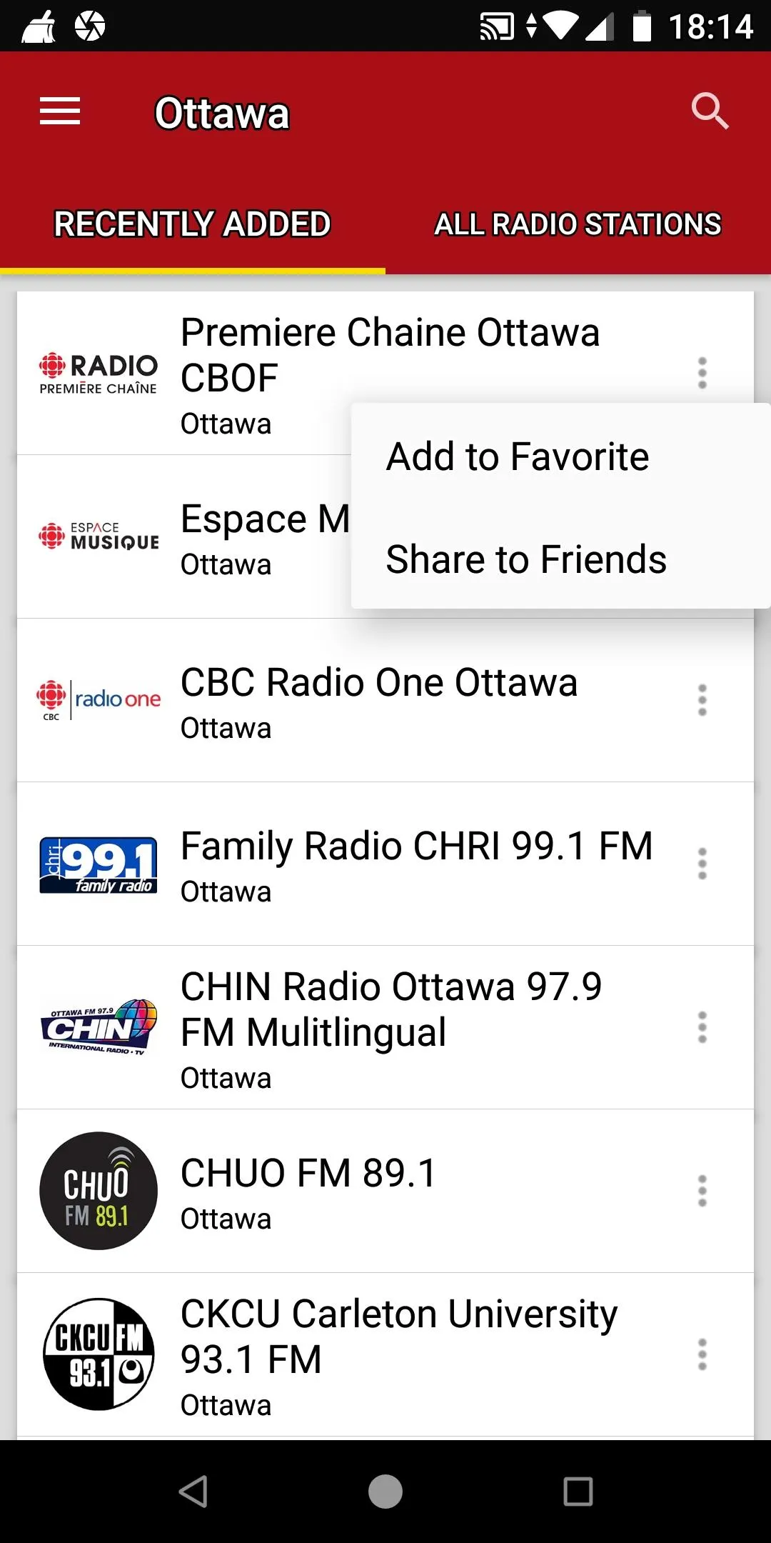 Ottawa Radio Stations - Canada | Indus Appstore | Screenshot