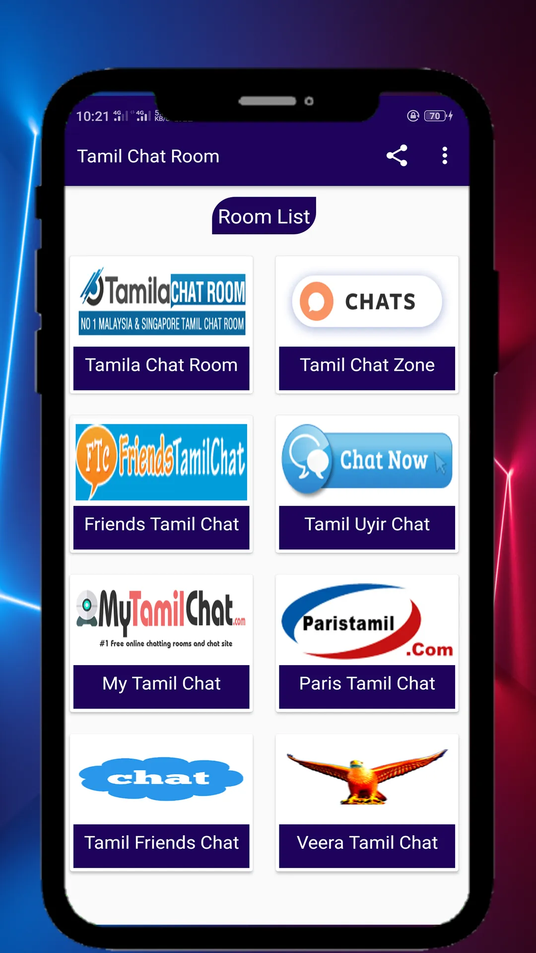 Tamil Chat Rooms - Online Chat | Indus Appstore | Screenshot