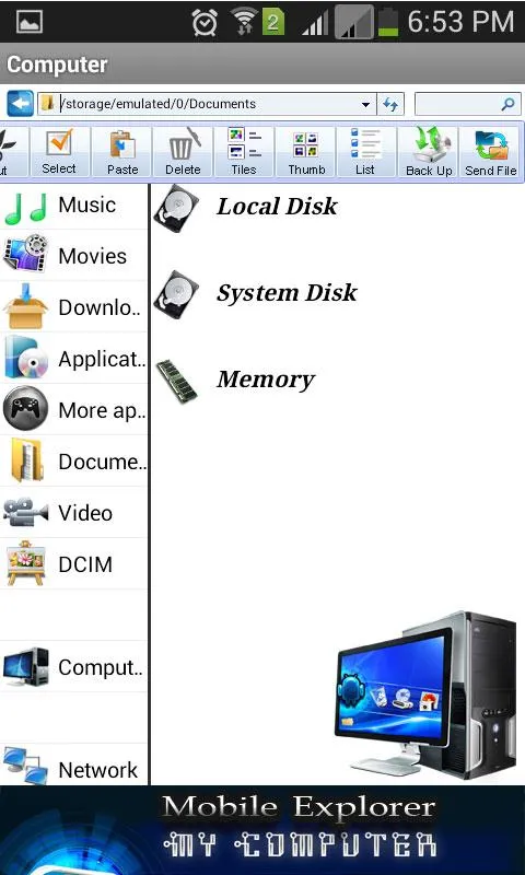 My Computer Mobile Explorer | Indus Appstore | Screenshot