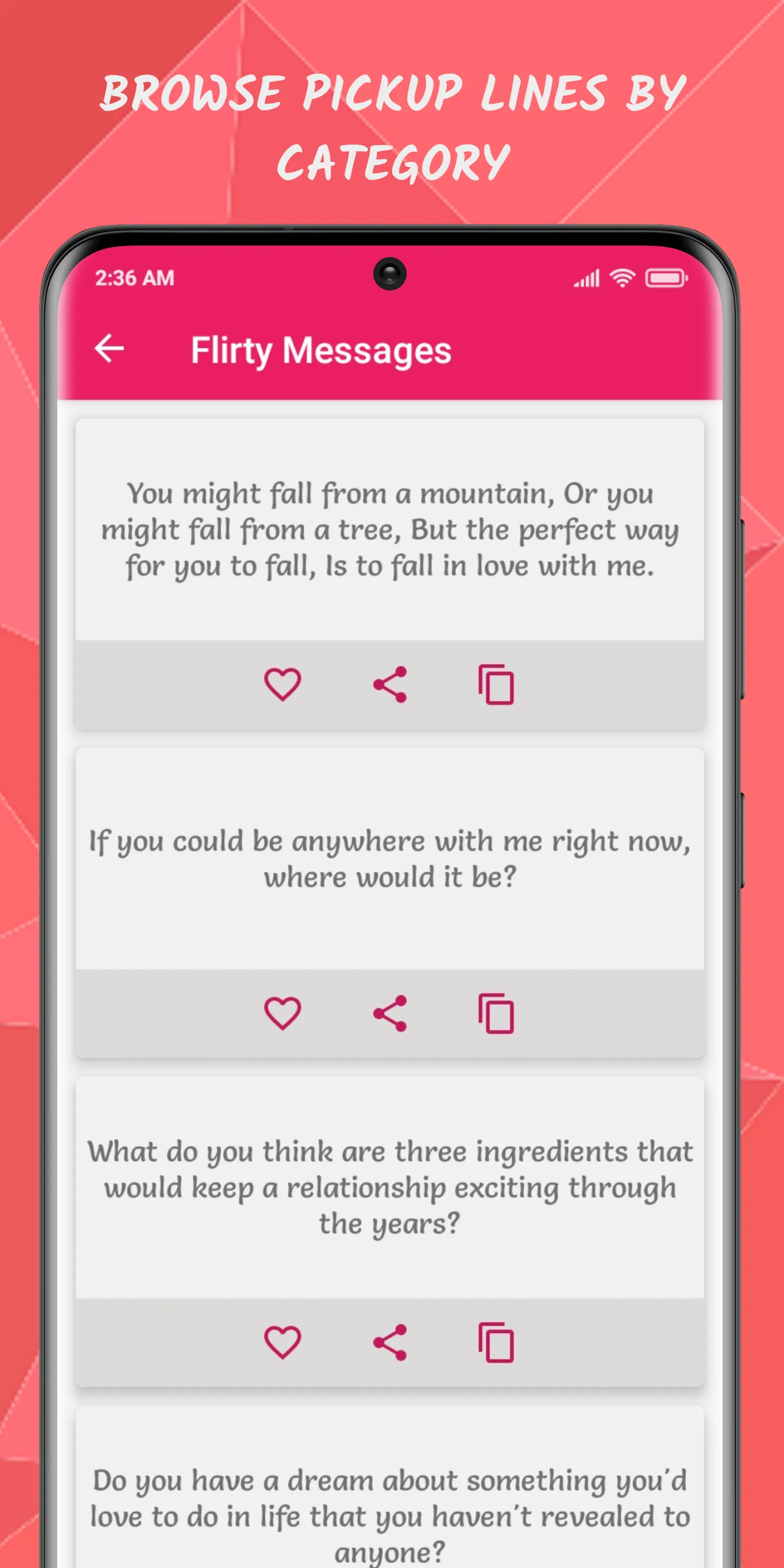 Pickup Lines and Flirty Texts | Indus Appstore | Screenshot