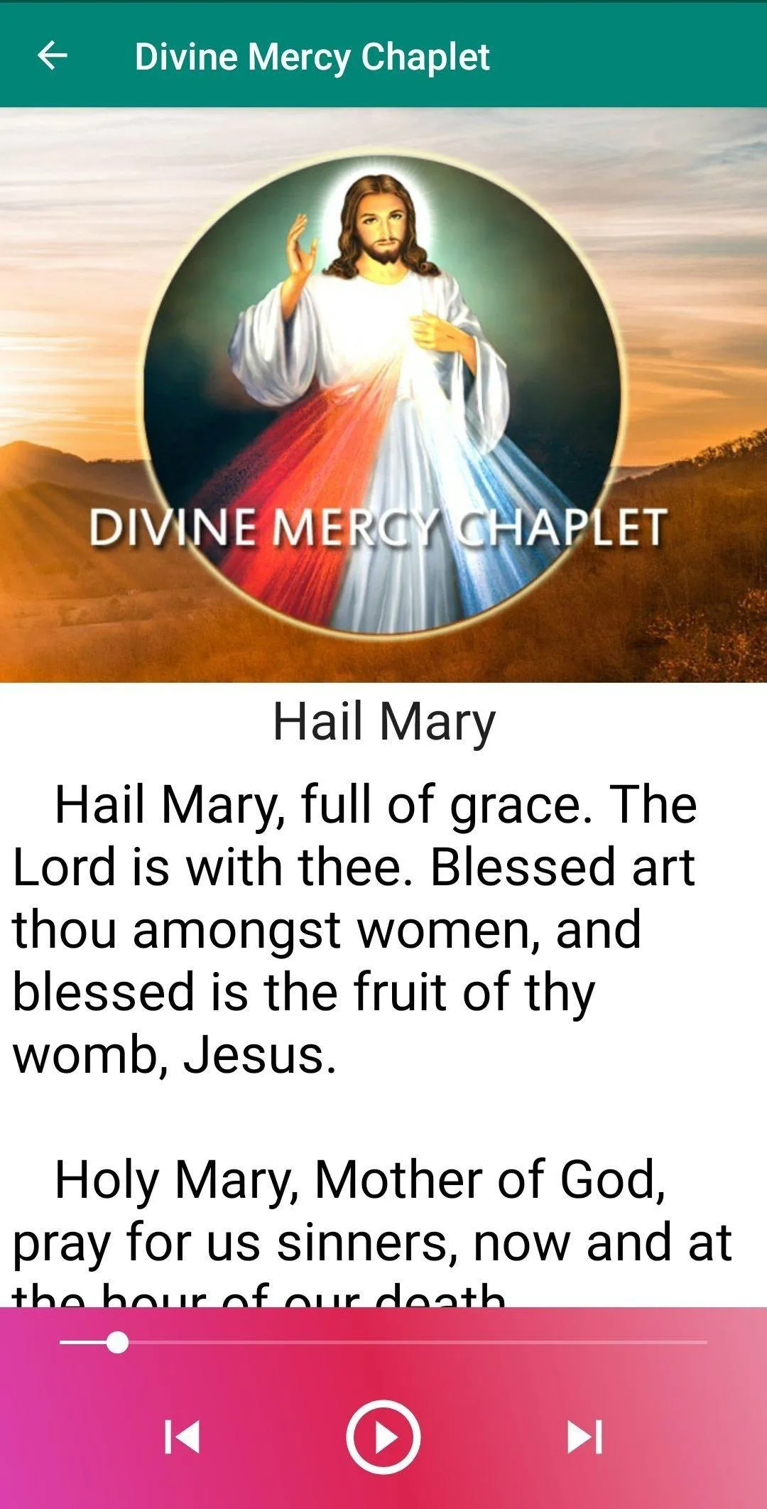 Divine Mercy Audio Prayers | Indus Appstore | Screenshot