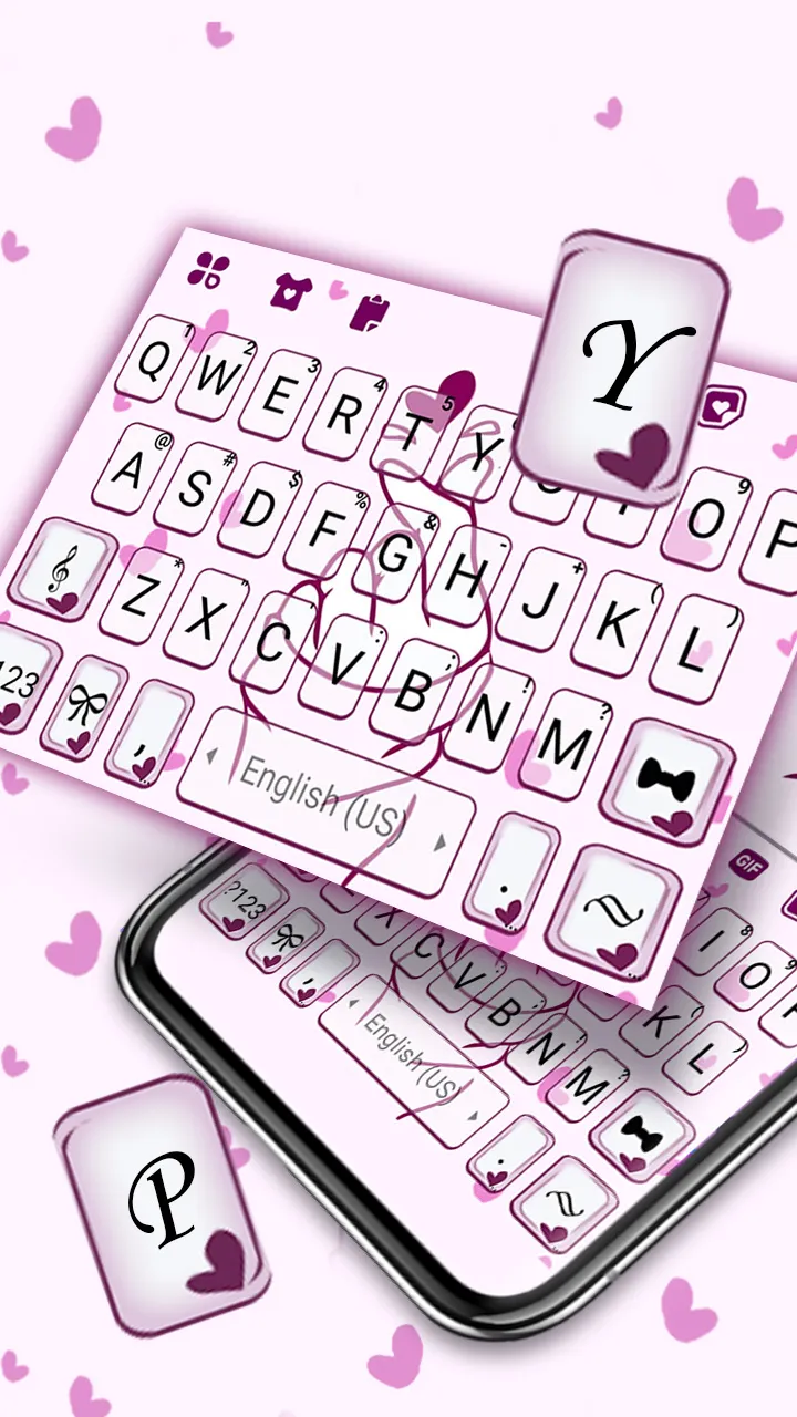 Purple Hand Heart Keyboard Bac | Indus Appstore | Screenshot