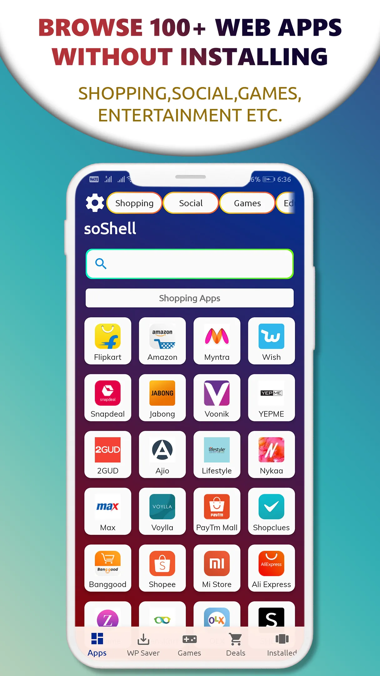 soShell - Fast App browser | Indus Appstore | Screenshot