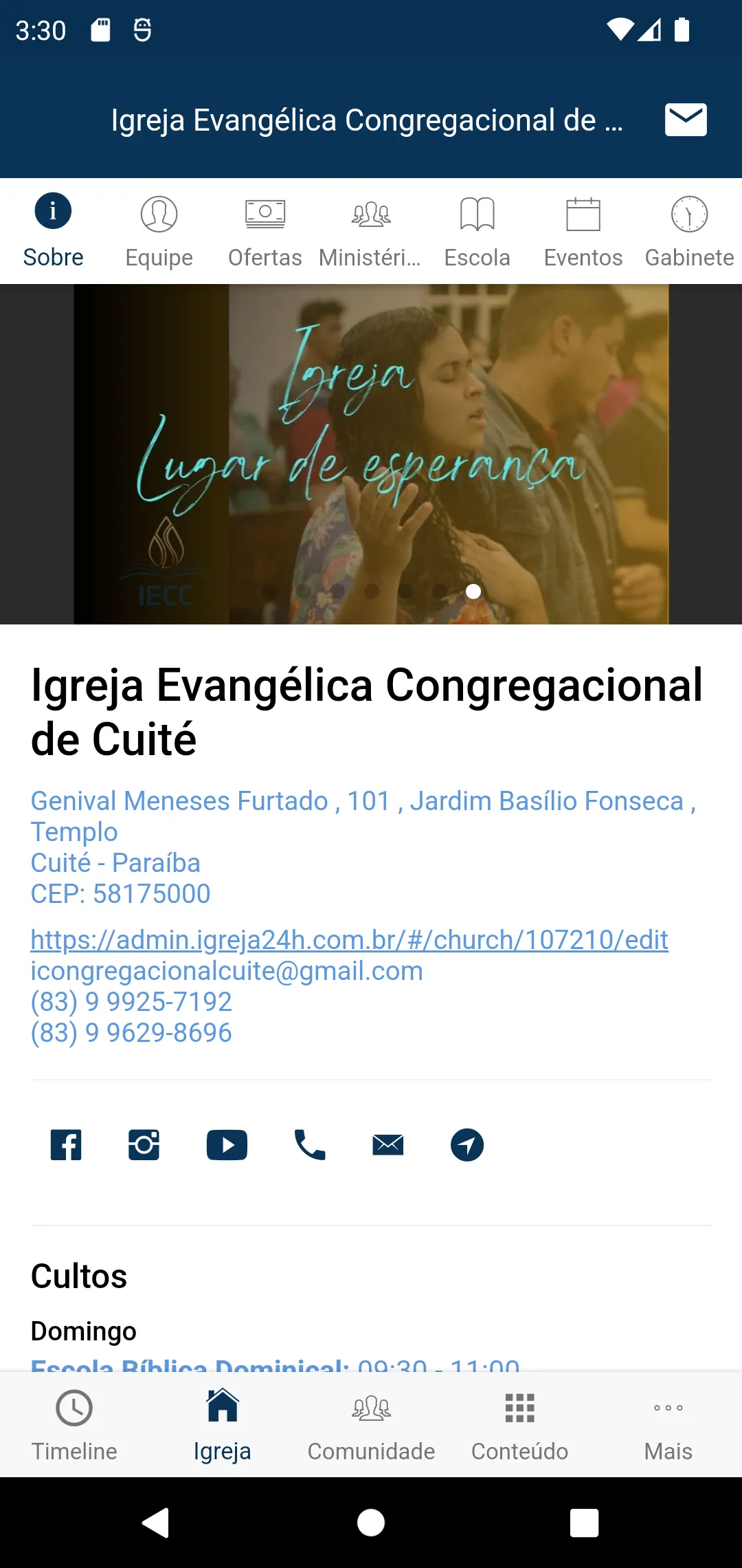 Igreja Congregacional de Cuité | Indus Appstore | Screenshot