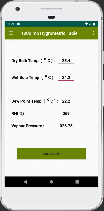 Dew Point Humidity Calculator | Indus Appstore | Screenshot