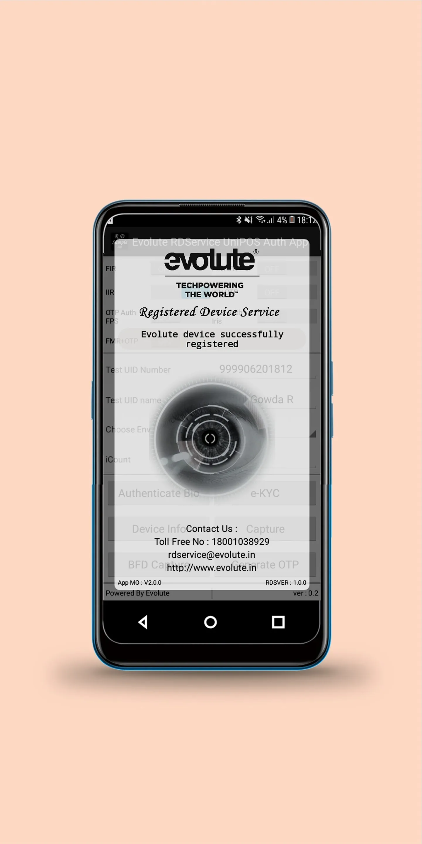 Evolute RD Service - Iris | Indus Appstore | Screenshot