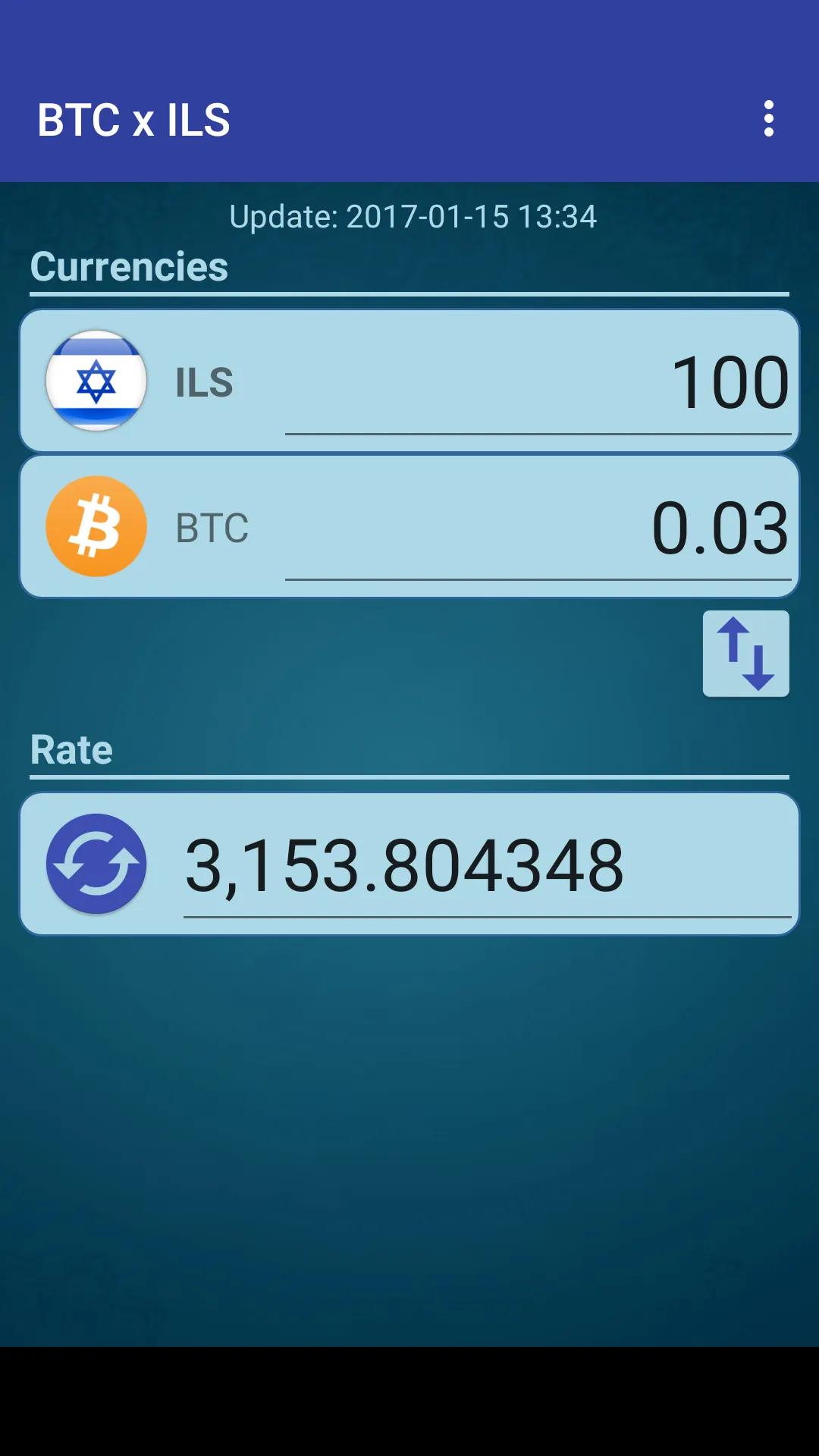 Bitcoin x New Israeli Shekel | Indus Appstore | Screenshot