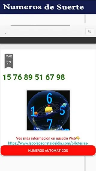 Numeros de Suerte | Indus Appstore | Screenshot