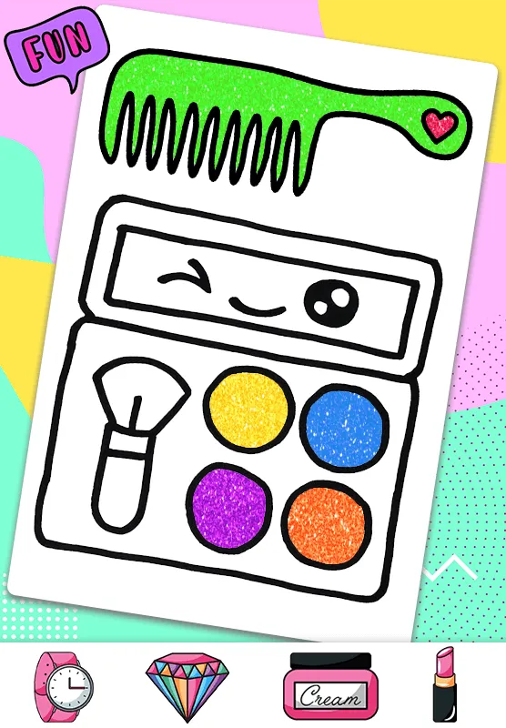 Glitter Makeup Coloring Book | Indus Appstore | Screenshot