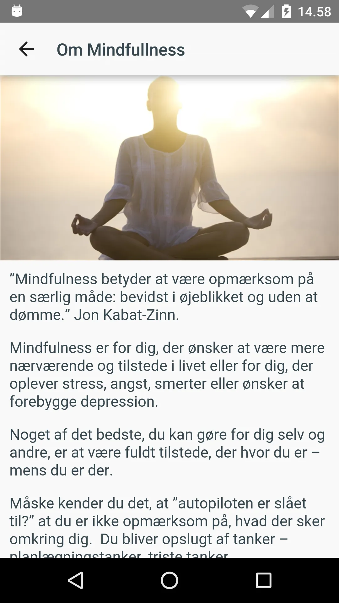 Mindfulness - bevidst nærvær | Indus Appstore | Screenshot