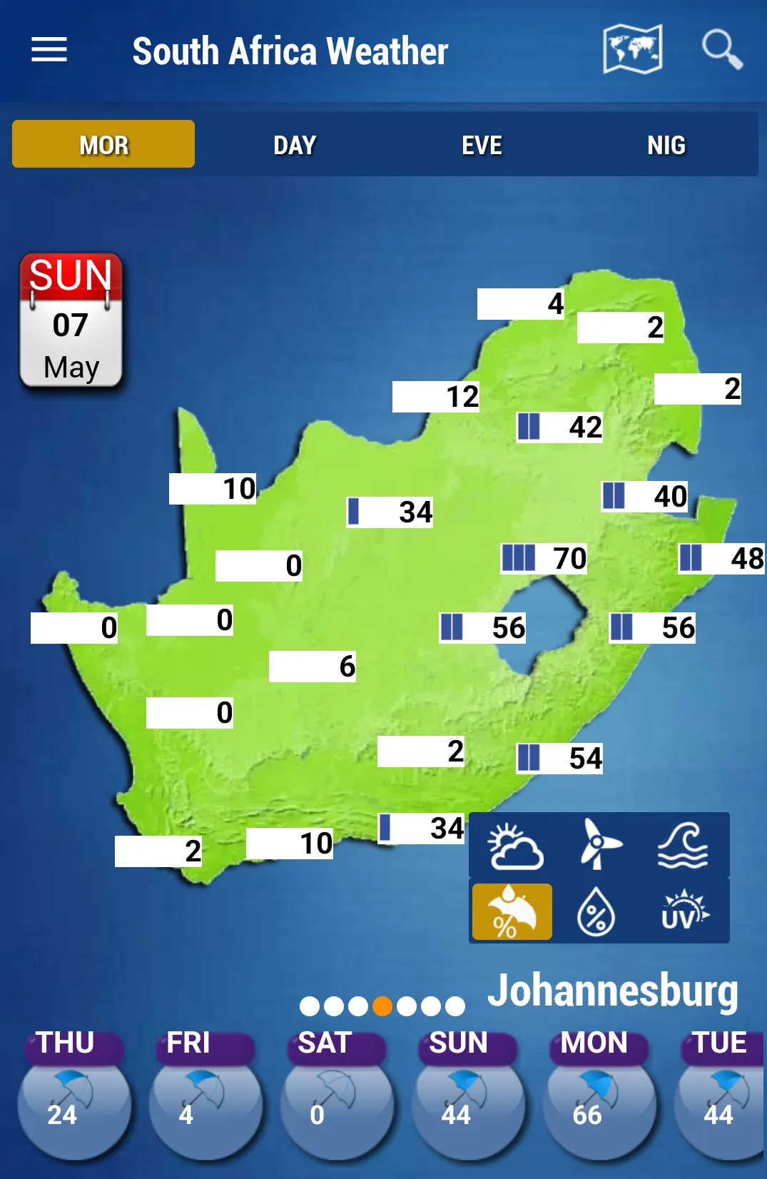 South Africa Weather | Indus Appstore | Screenshot