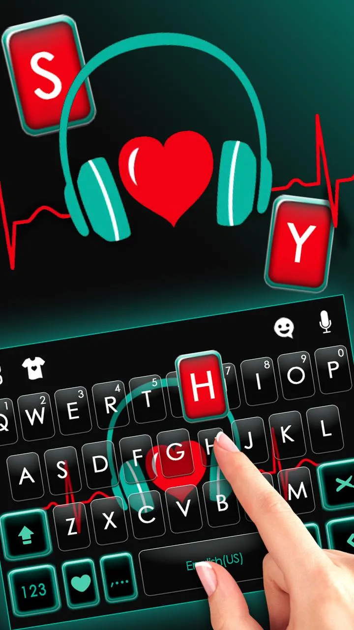 Music Love Heart Keyboard Them | Indus Appstore | Screenshot