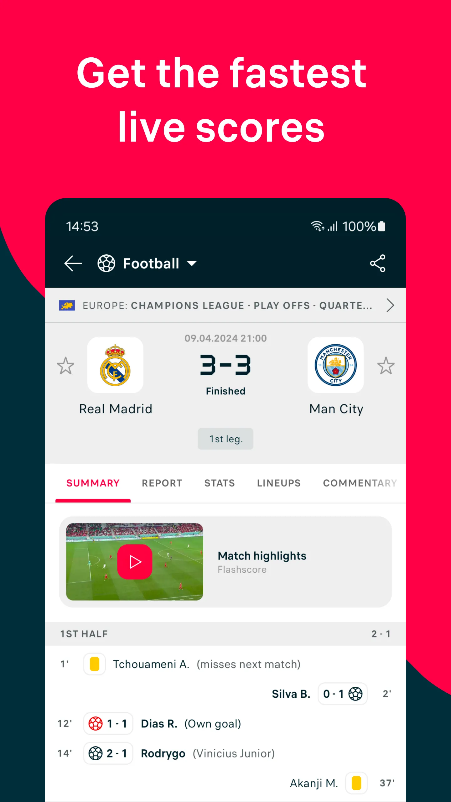 Flashscore: Live Scores & News | Indus Appstore | Screenshot