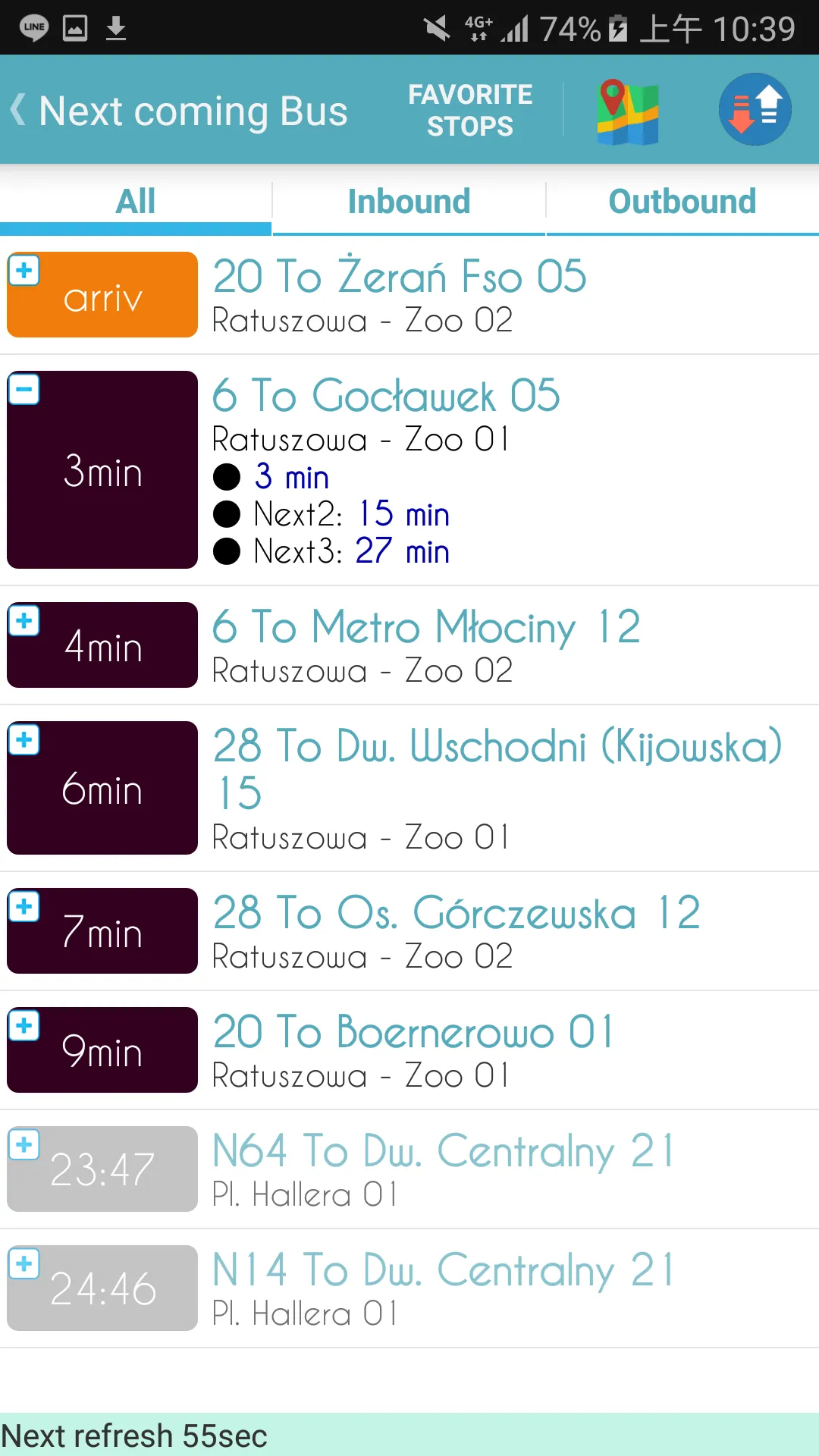 Warsaw ZTM Bus Timetable | Indus Appstore | Screenshot