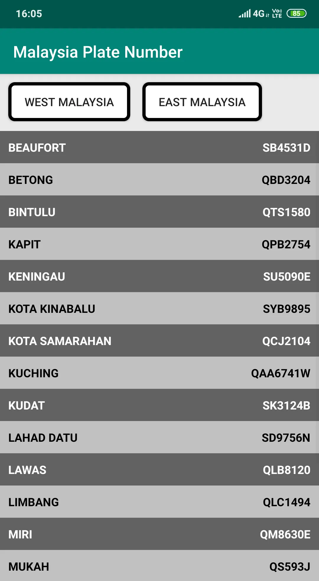 Malaysia Plate Number | Indus Appstore | Screenshot