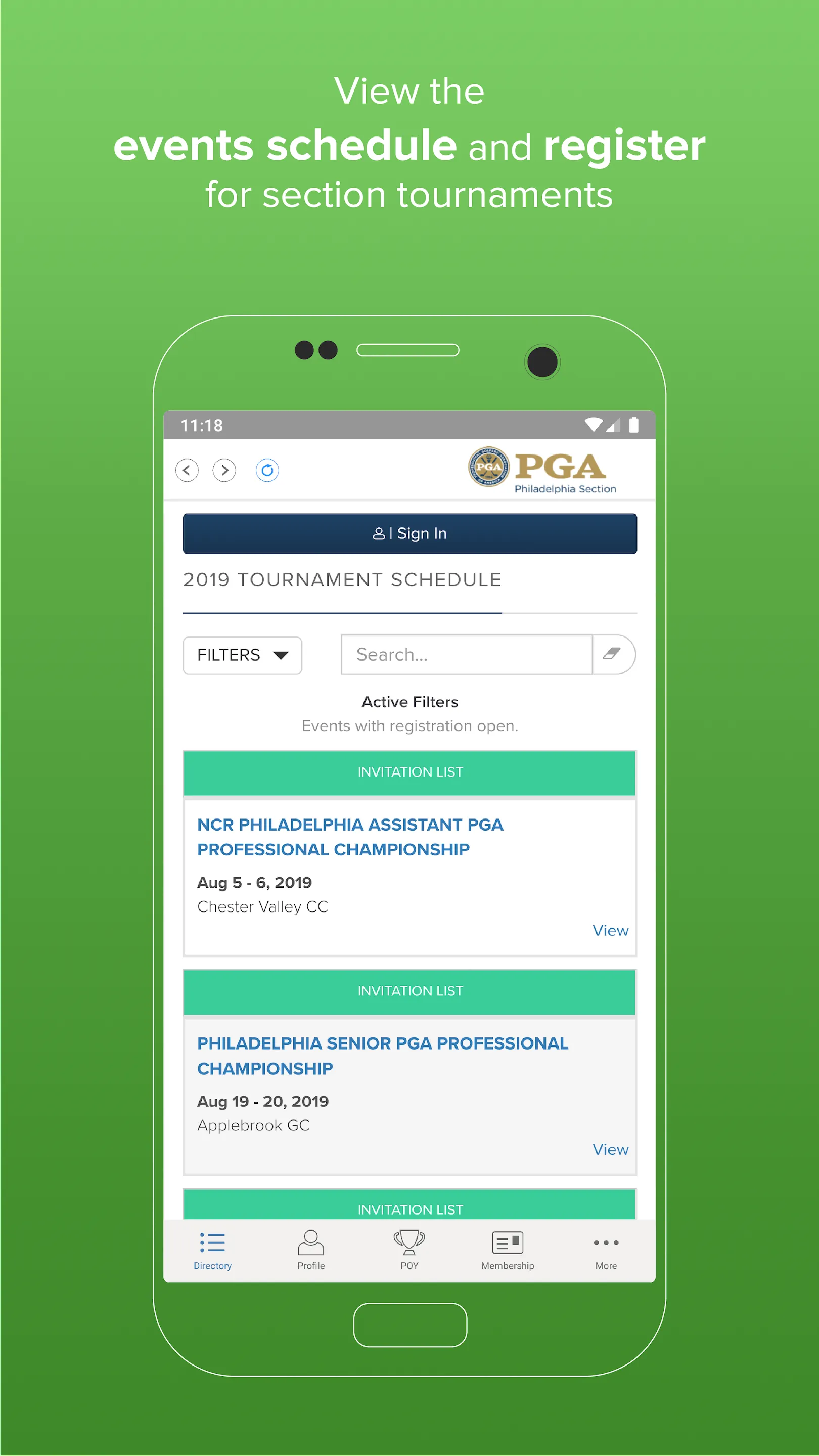 Philadelphia PGA Section | Indus Appstore | Screenshot