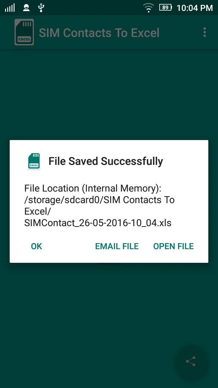 SIM Contacts To Excel | Indus Appstore | Screenshot