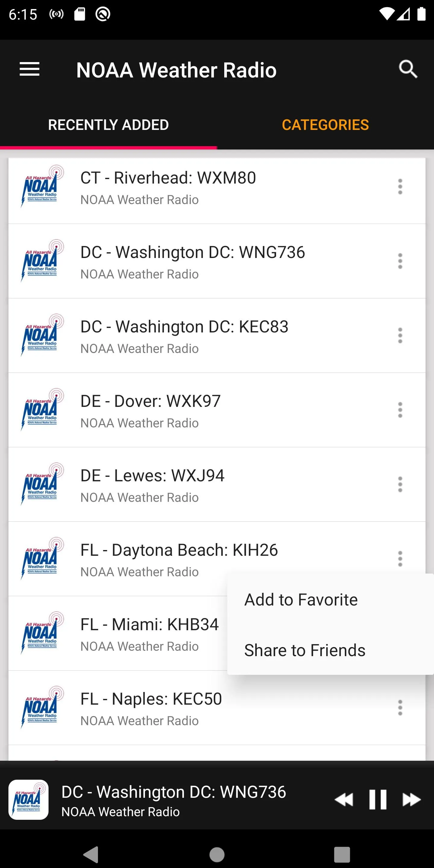 NOAA Weather Radio Stations | Indus Appstore | Screenshot