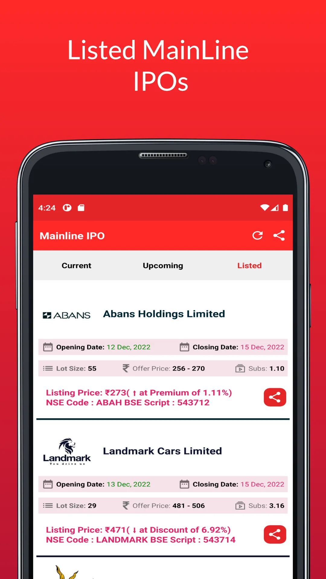 IPO Alert - Information & News | Indus Appstore | Screenshot