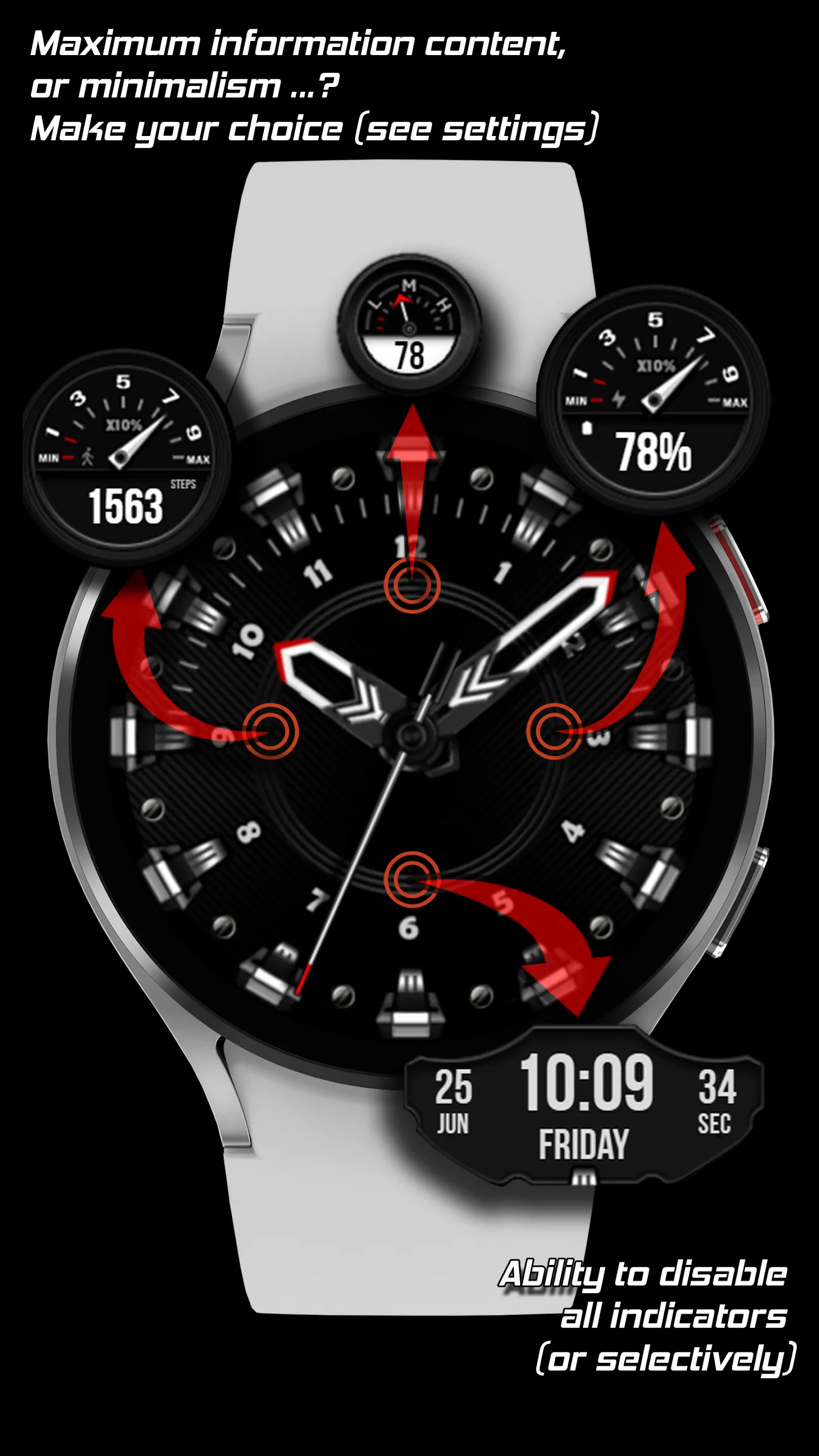 WFP 225 Hybrid watch face | Indus Appstore | Screenshot