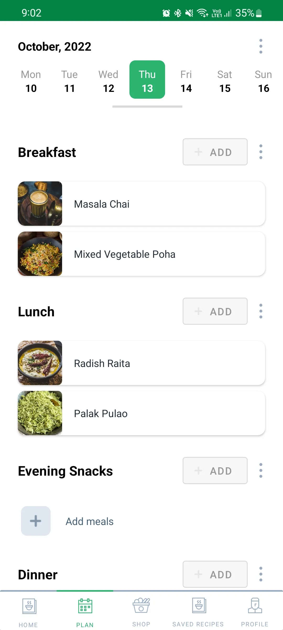 BB Meal Planner | Indus Appstore | Screenshot