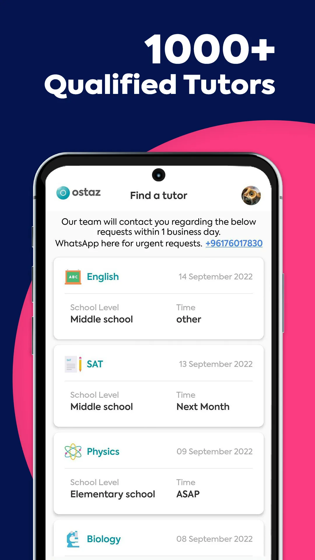 Ostaz: Request a tutor | Indus Appstore | Screenshot