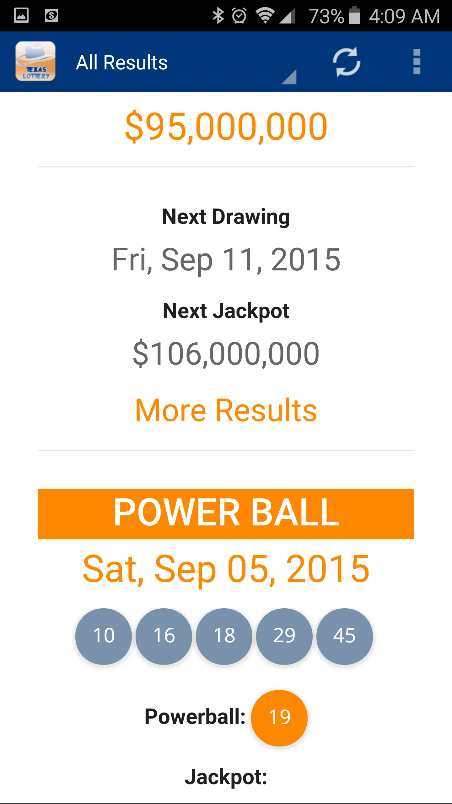 Texas Lottery Results | Indus Appstore | Screenshot