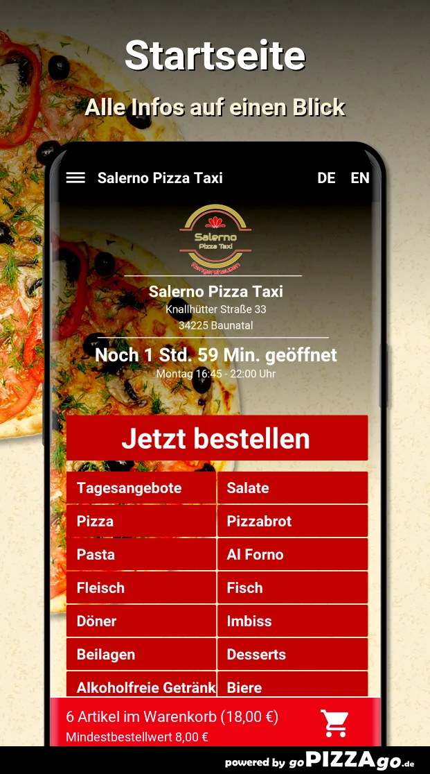 Salerno Pizza Taxi Baunatal | Indus Appstore | Screenshot