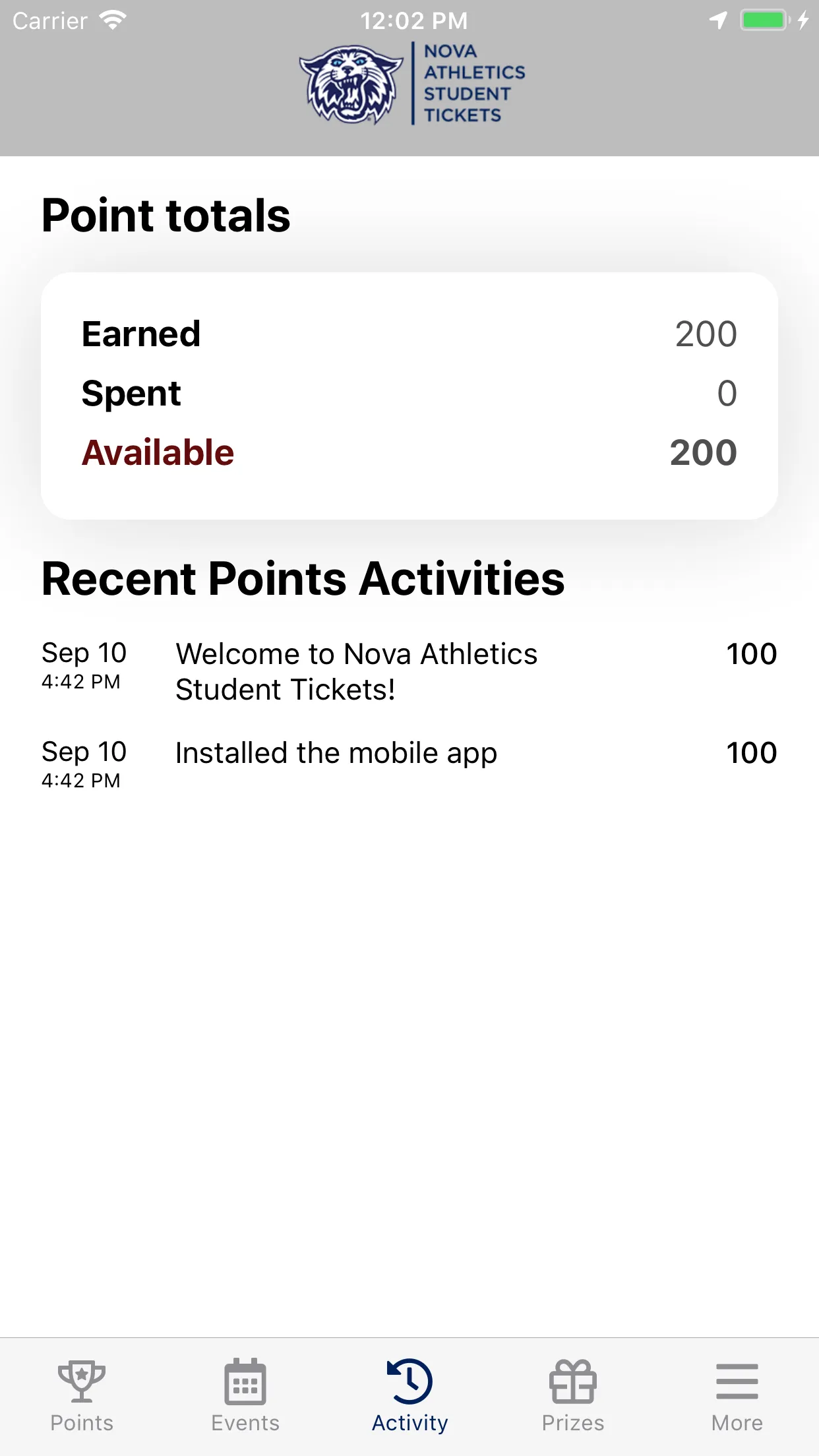 Nova Athletics Student Tickets | Indus Appstore | Screenshot