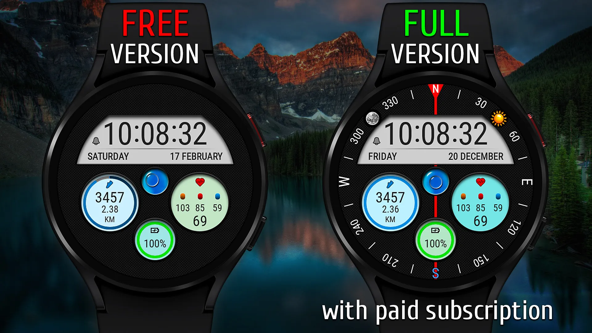 Futorum H18 Compass watch face | Indus Appstore | Screenshot