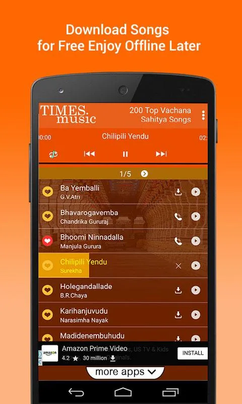 200 Top Vachana Sahitya Songs | Indus Appstore | Screenshot