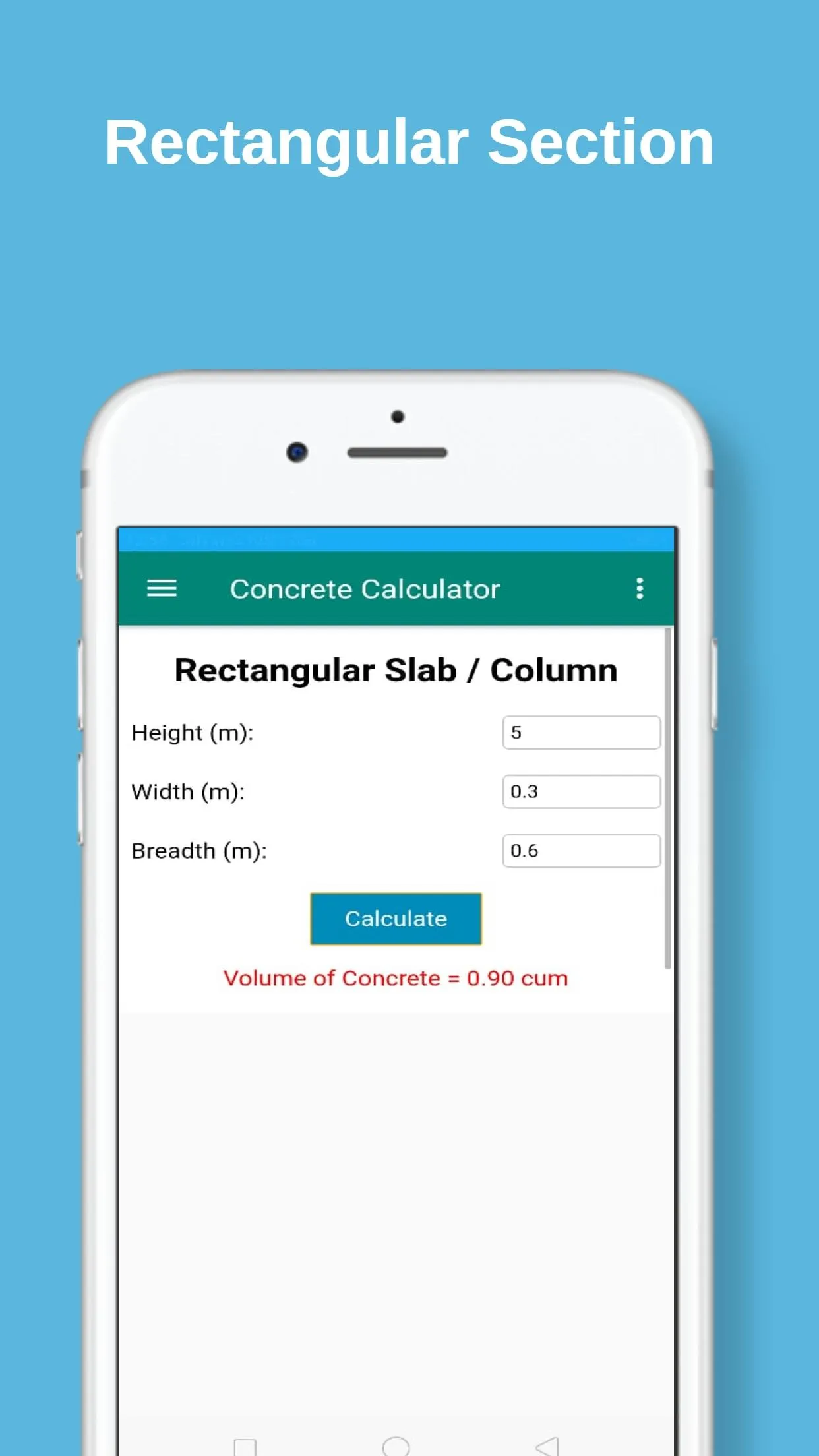 Concrete Calculator | Indus Appstore | Screenshot