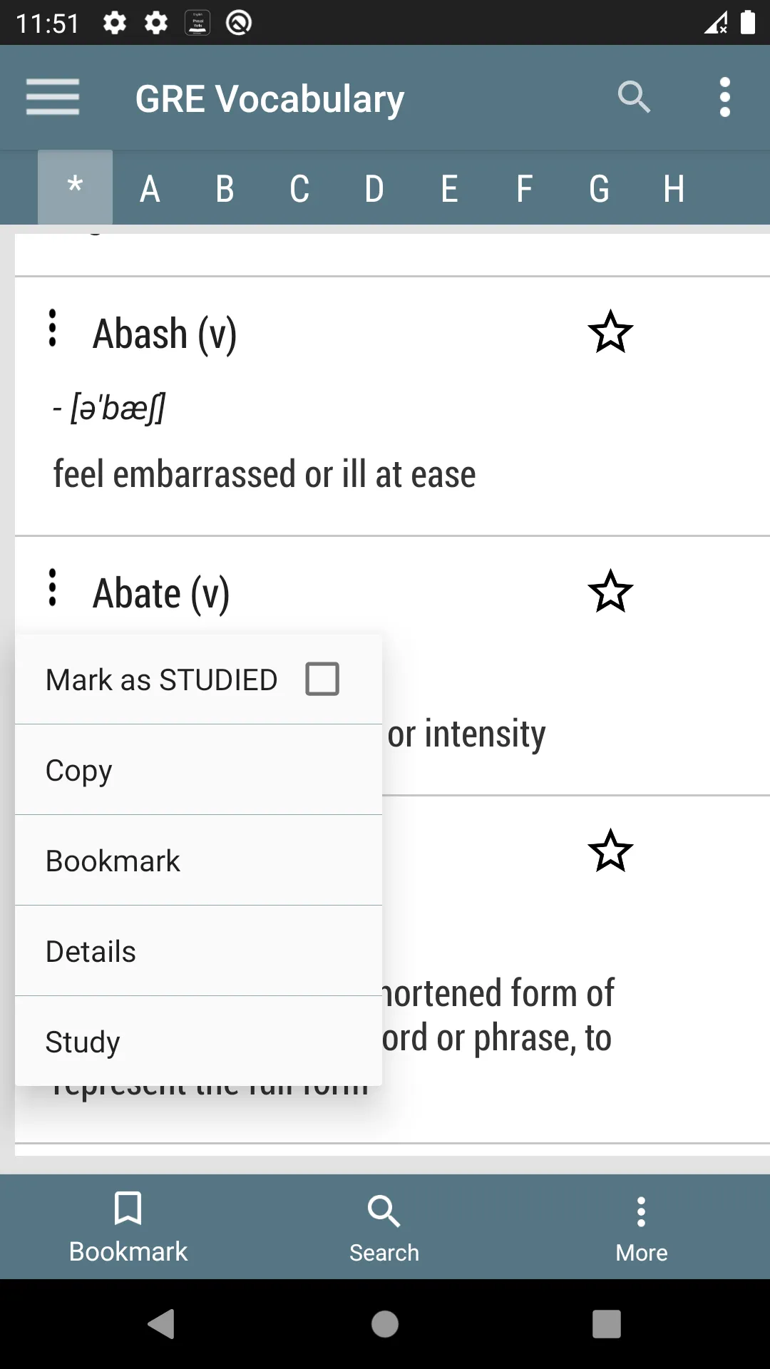 GRE Vocabulary | Indus Appstore | Screenshot