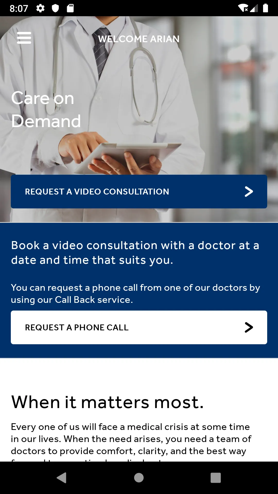 Care On Demand | Indus Appstore | Screenshot