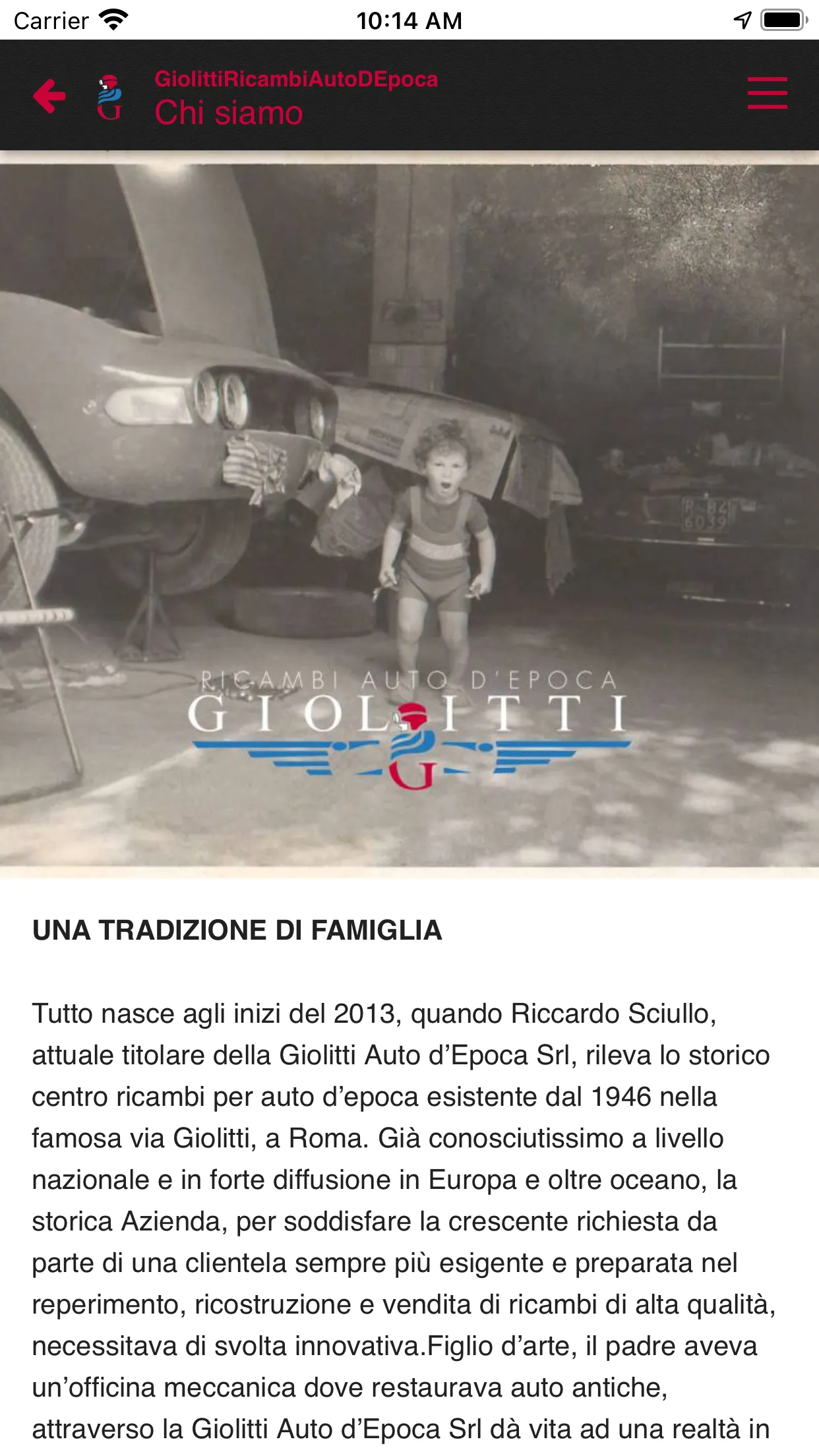 Giolitti Ricambi Auto d'Epoca | Indus Appstore | Screenshot