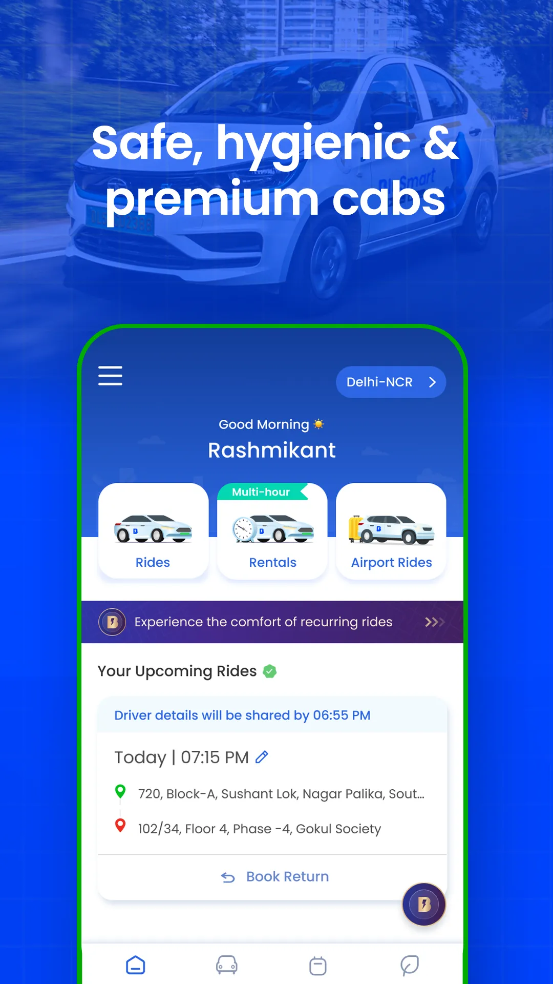 BluSmart: Safe Electric Cabs | Indus Appstore | Screenshot