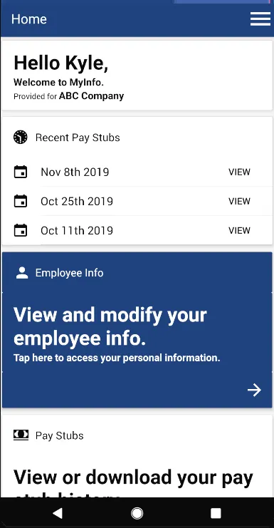 MyInfo Mobile | Indus Appstore | Screenshot