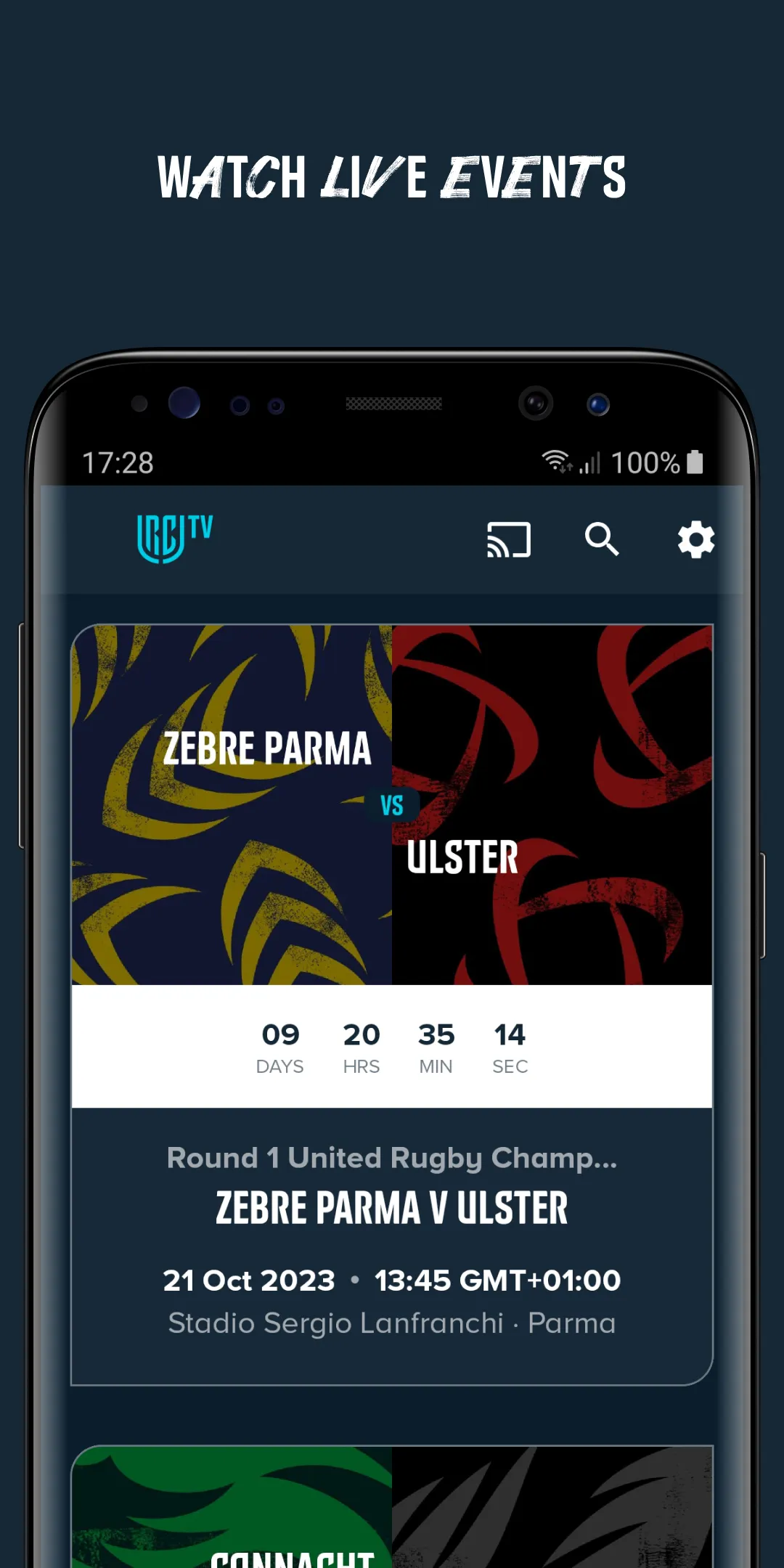 URC TV: Watch Live URC Rugby | Indus Appstore | Screenshot