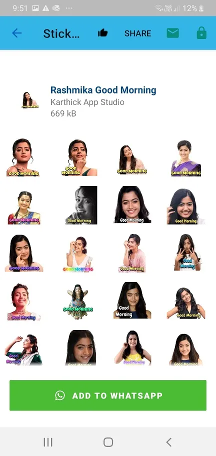 Rashmika Mandanna Stickers Lat | Indus Appstore | Screenshot