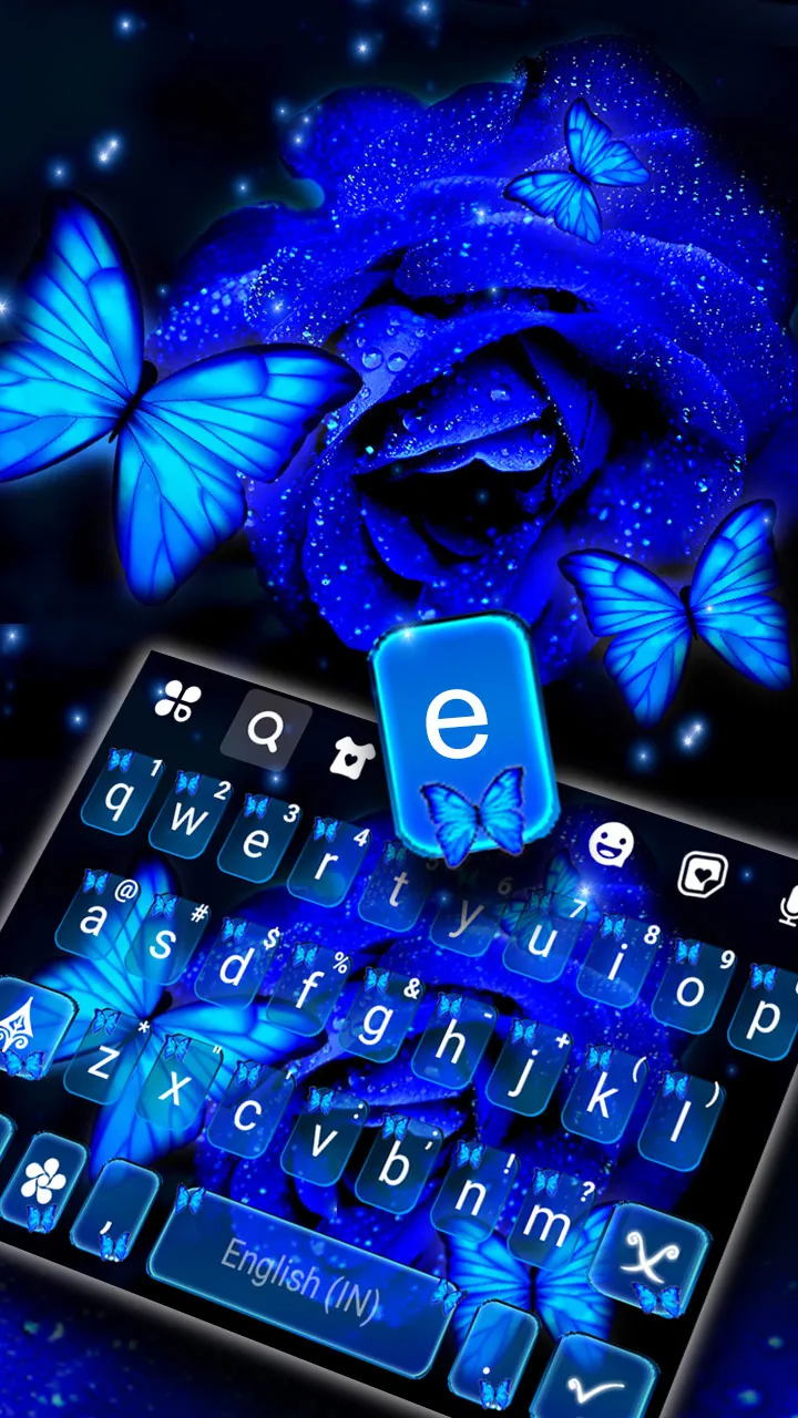 Rose Blue Butterfly Theme | Indus Appstore | Screenshot