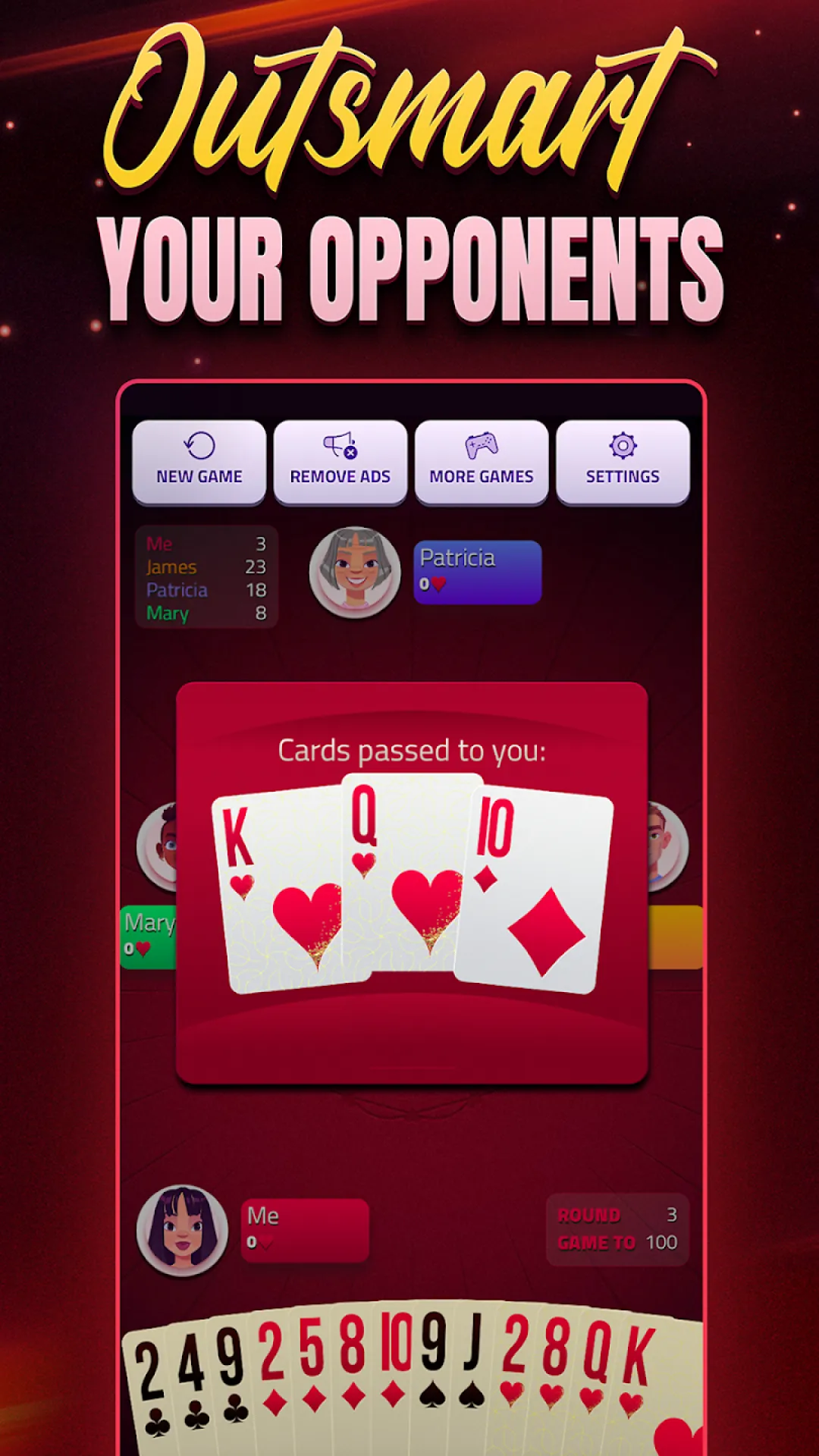 Hearts Single Player - Offline | Indus Appstore | Screenshot
