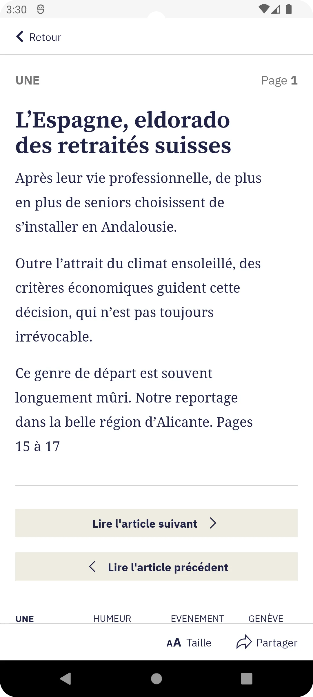 Tribune de Genève, le journal | Indus Appstore | Screenshot