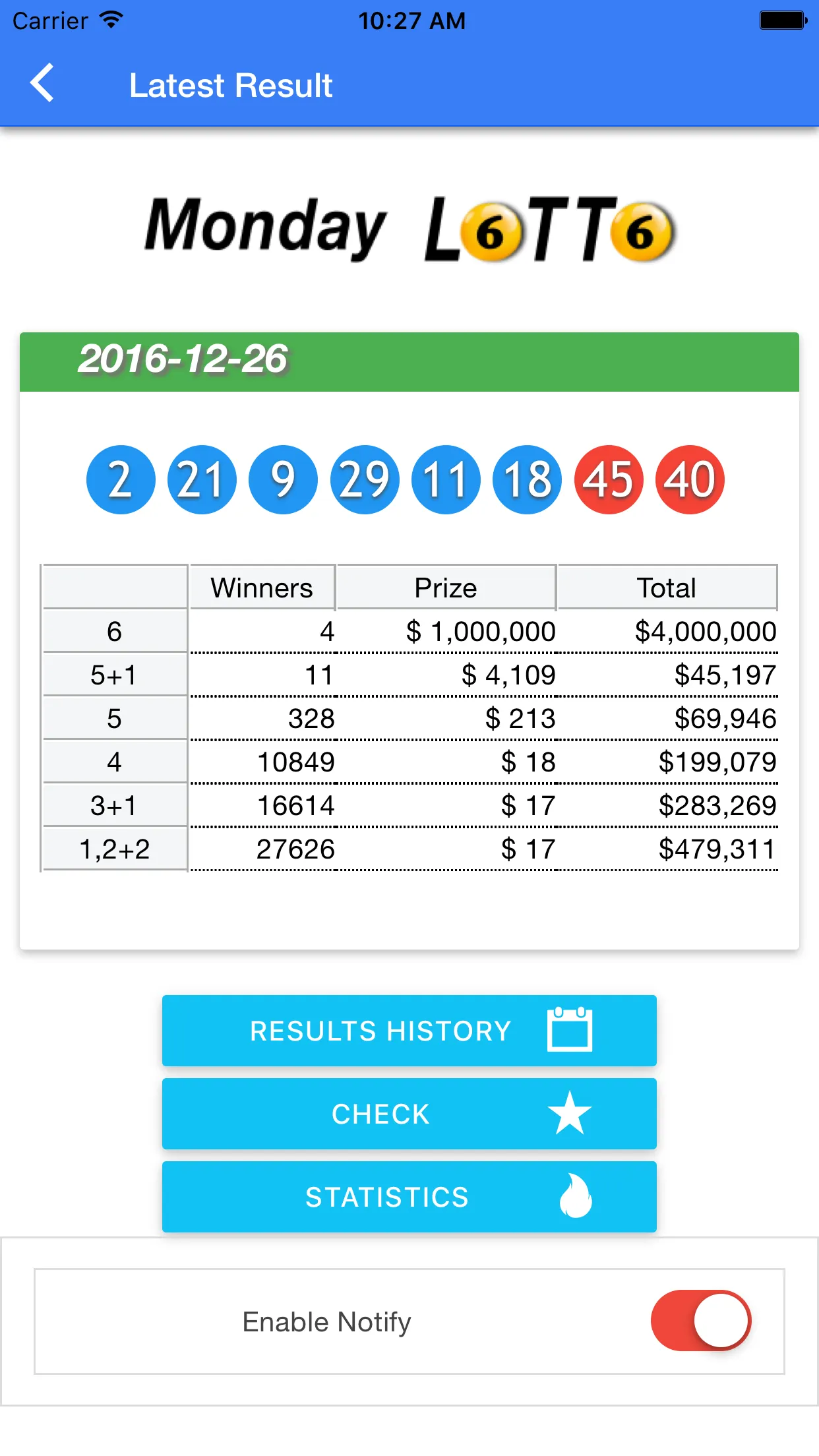 Australia Lotto Result check | Indus Appstore | Screenshot