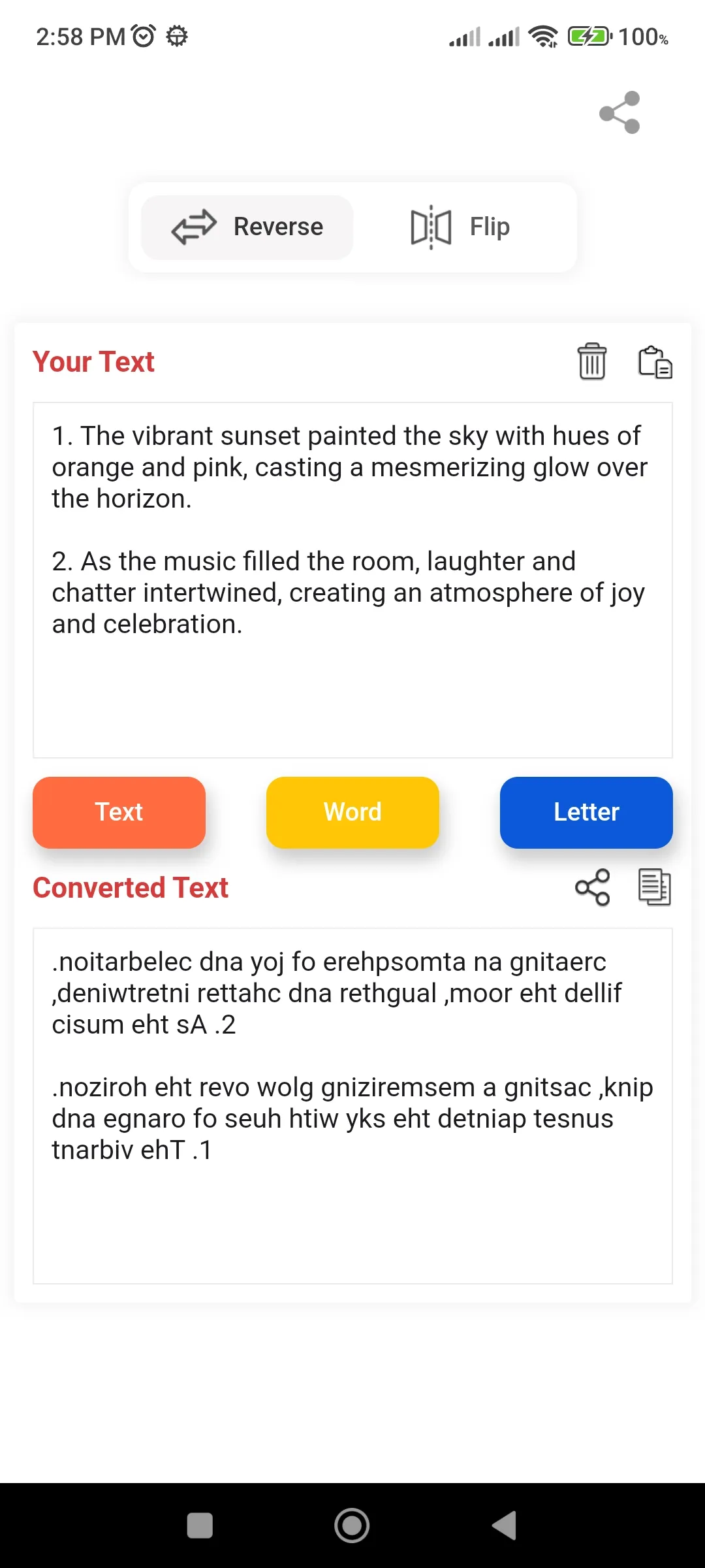 Magic Flip Reverse Text Maker | Indus Appstore | Screenshot