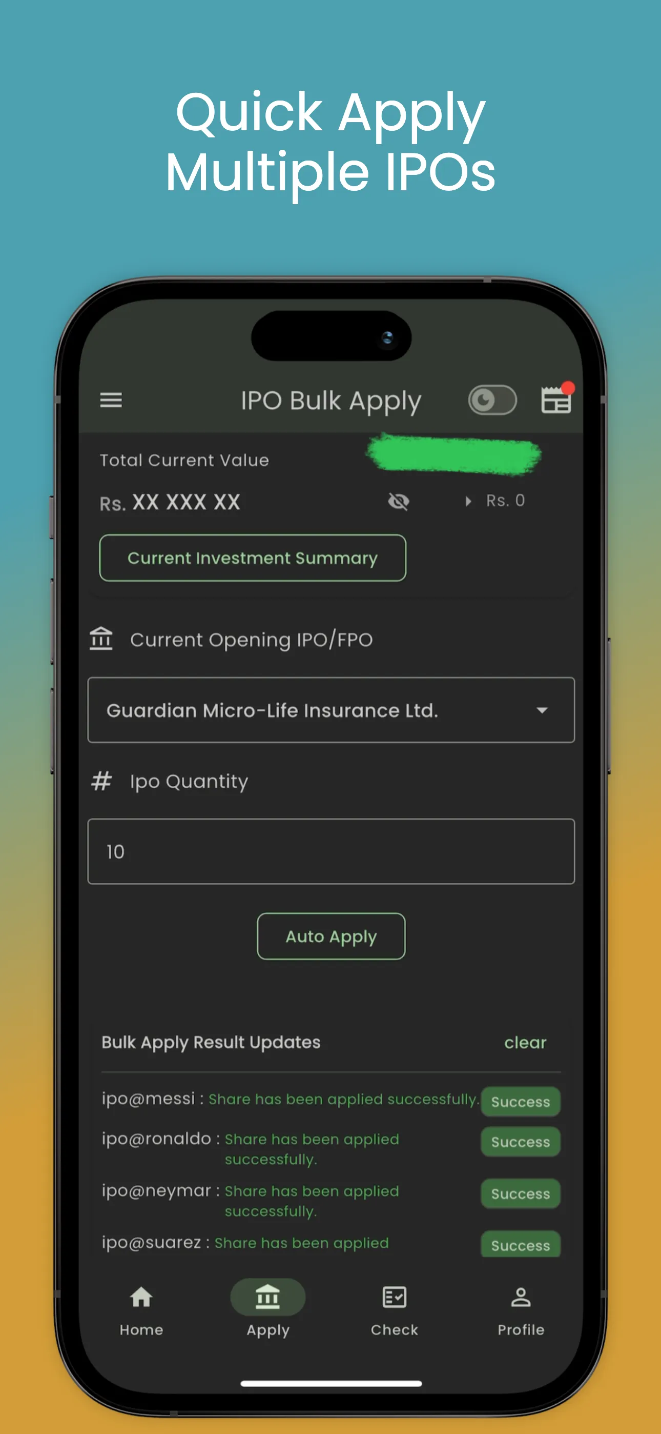 IPO Bulk Apply ( IPO Result ) | Indus Appstore | Screenshot