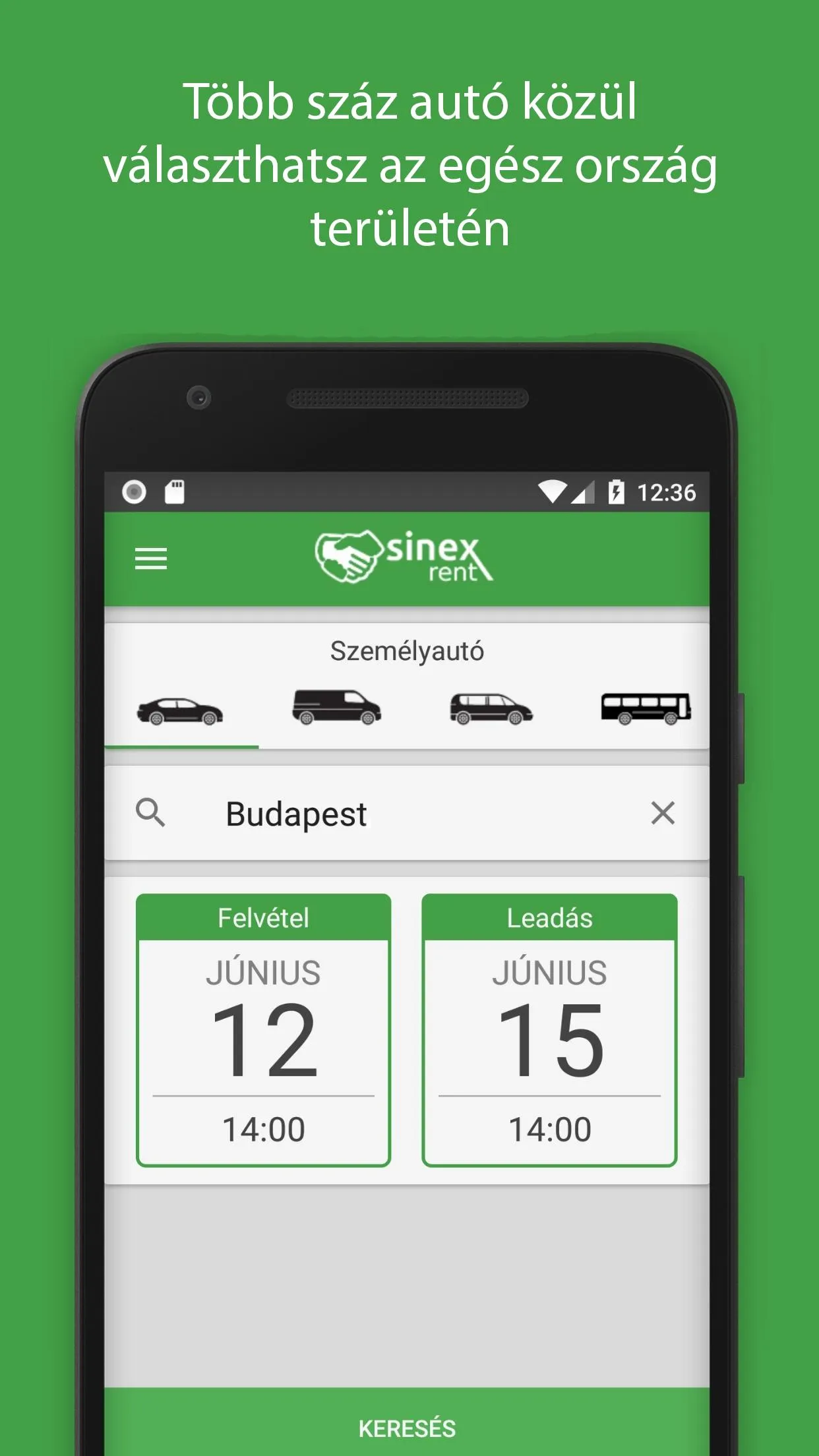 Autóbérlés - SinexRent | Indus Appstore | Screenshot