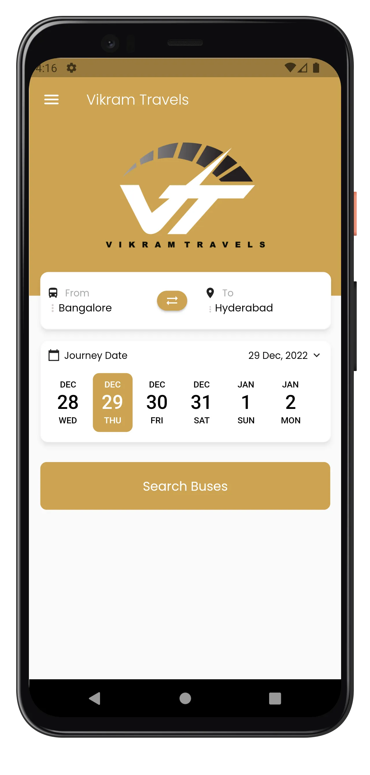 Vikram Travels - Bus Tickets | Indus Appstore | Screenshot