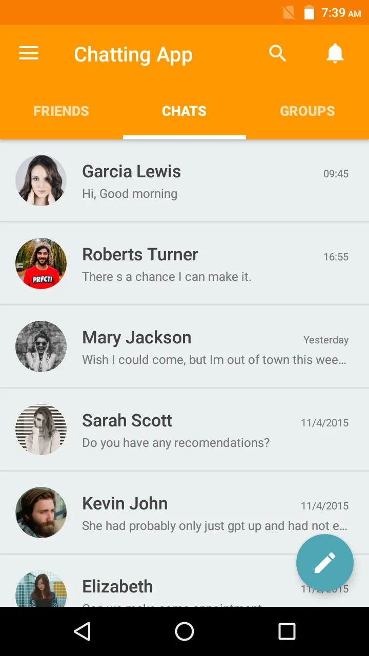 Chatting App - Material UI Tem | Indus Appstore | Screenshot